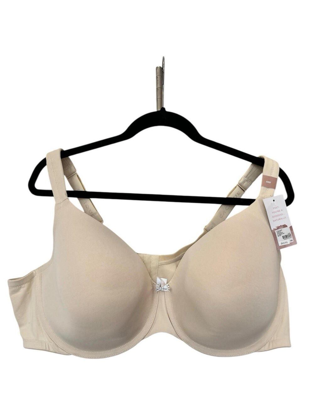 Cacique Bra NEW with Tag Lightly Lined Full Coverage Underwire Sz 50D CreamBeige